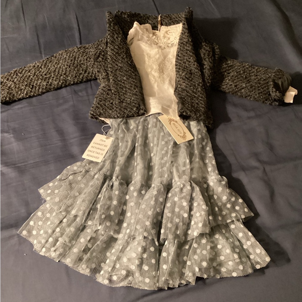 Joyfolie Gray and White Kids Matching Set